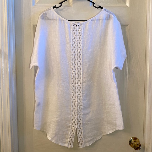 TERZO MILLENNIO Chic White Linen Blouse - Picture 9 of 12